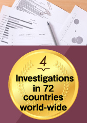 Investigations in 72 countries world-wide